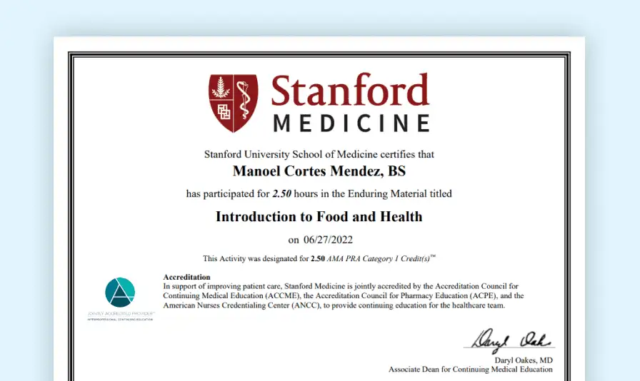 دورات مجانية من جامعة ستانفورد في أمريكا تقدم Stanford Medicine وائتمان CME